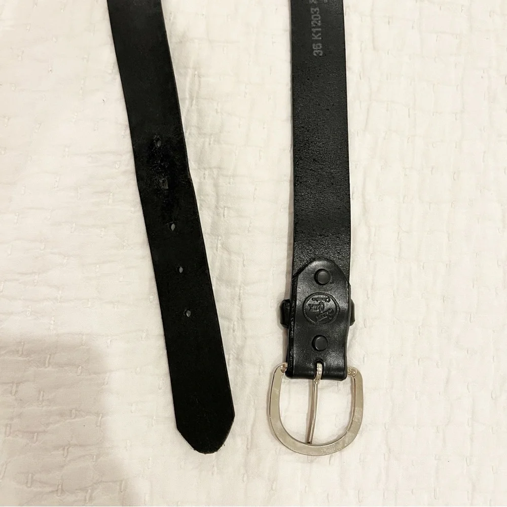 Silver Creek Collection Belt Mens 36 Black Genuine Leather Basic Made in USA